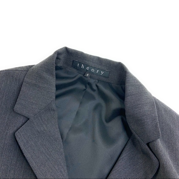 Theory Wool Lined Gray Blazer - Picture 3 of 5